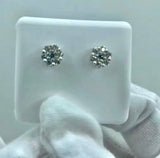 14k Gold Diamond Cluster Earrings 1/2 CTTW