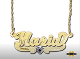 Name Necklace With Birthstone #Pnp12B-2 Name Necklace