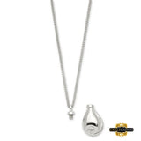 Silver-Plated No Tears In Heaven Memorial Urn Ash Holder Pendant 23.5 Inch Necklace With Poem