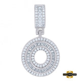 Sterling Silver Cubic Zirconia Initial O Pendant White