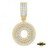 Sterling Silver Cubic Zirconia Initial O Pendant Yellow