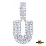 Sterling Silver Cubic Zirconia Initial U Pendant