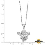 Sterling Silver Cz April Birthstone Angel Ash Holder 18In Necklace