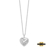 Sterling Silver Cz Bandaged Heart Ash Holder 18 Inch Necklace