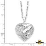 Sterling Silver Cz Bandaged Heart Ash Holder 18 Inch Necklace