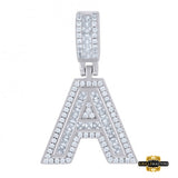 Sterling Silver Cz Initial B Pendant White