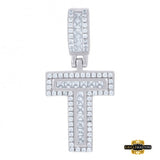 Sterling Silver Cz Initial T Pendant