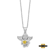 Sterling Silver Cz January Birthstone Angel Ash Holder 18In Necklace November
