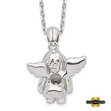 Sterling Silver Cz September Birthstone Angel Ash Holder 18In Necklace