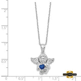 Sterling Silver Cz September Birthstone Angel Ash Holder 18In Necklace