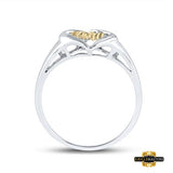 Sterling Silver Diamond Mom Heart Ring .02 Cttw