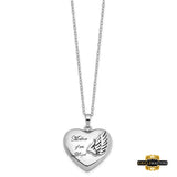 Sterling Silver Rhodium-Plated And Antiqued Mother Of An Angel Heart Ash Holder 18 Inch Necklace