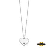 Sterling Silver Rhodium-Plated Antiqued Black Paw In Heart Ash Holder 18In. Necklace