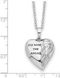 Sterling Silver Rhodium-Plated Antiqued Cz Fly With The Angels 18In Ash Holder Necklace
