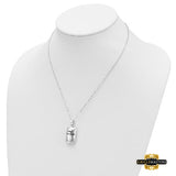 Sterling Silver Rhodium-Plated Antiqued Father Of An Angel Ash Holder 18In Necklace