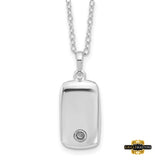 Sterling Silver Rhodium-Plated Antiqued Father Of An Angel Ash Holder 18In Necklace
