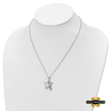 Sterling Silver Rhodium-Plated Antiqued Meet Me In The Stars 18In Necklace