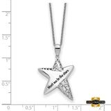 Sterling Silver Rhodium-Plated Antiqued Meet Me In The Stars 18In Necklace