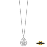 Sterling Silver Rhodium-Plated Cz In Loving Memory 18In Necklace