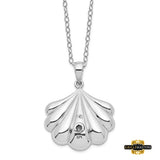 Sterling Silver Rhodium-Plated Shell Ash Holder 18In Necklace