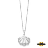 Sterling Silver Rhodium-Plated Shell Ash Holder 18In Necklace