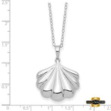 Sterling Silver Rhodium-Plated Shell Ash Holder 18In Necklace
