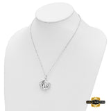 Sterling Silver Rhodium-Plated Shell Ash Holder 18In Necklace
