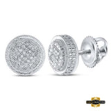 Sterling Silver Round Diamond Disk Circle Earrings 1/10 Cttw
Style Code Seww1486/w White