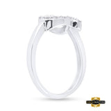Sterling Silver Round Diamond Heart Ring 1/12 Cttw