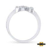 Sterling Silver Round Diamond Heart Ring 1/12 Cttw