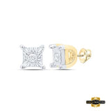 Sterling Silver Round Diamond Solitaire Earring .01 Cttw