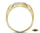 Sterling Silver Round Diamond Square Frame Cluster Ring 1/10 Cttw Style Code Geox2969/w