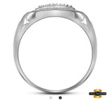 Sterling Silver Round Diamond Square Frame Cluster Ring 1/10 Cttw Style Code Geox2969/w