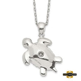 Sterling Silver Turtle Ash Holder 18In Necklace