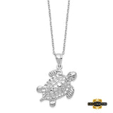 Sterling Silver Turtle Ash Holder 18In Necklace