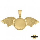 Sterling Silver With Cz Picture Pendant Wings
