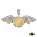 Sterling Silver With Cz Picture Pendant Wings
