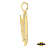 Sterling Silver Yellow-Tone Cz Picture Pendant