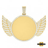 Sterling Silver Yellow-Tone Cz Picture Pendant