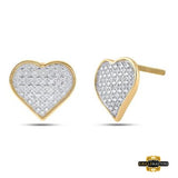 Yellow-Tone Sterling Silver Round Diamond Earrings 1/6 Cttw