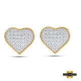 Yellow-Tone Sterling Silver Round Diamond Earrings 1/6 Cttw