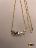 10K Gold Name Plate With Figaro Chain