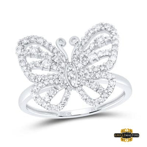 10K White Gold Diamond Butterfly 1/2 Ctw-Dia