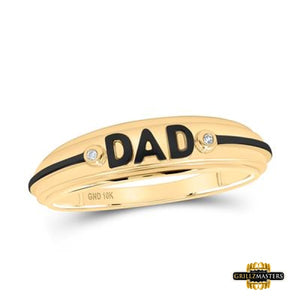 10K Yellow Gold Diamond Dad Ring .01 Cttw