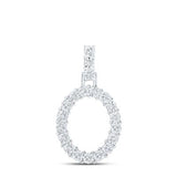 10K Yellow Gold Round Diamond O Initial Letter Nicoles Dream Collection Pendant 1/10 Cttw