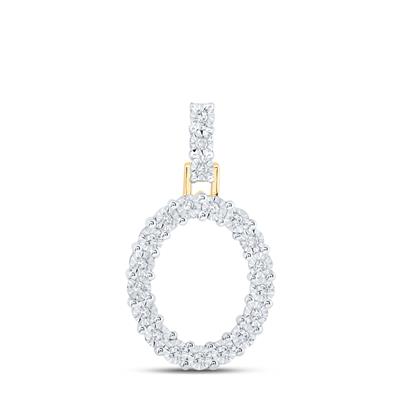 10K Yellow Gold Round Diamond O Initial Letter Nicoles Dream Collection Pendant 1/10 Cttw