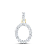 10K Yellow Gold Round Diamond O Initial Letter Nicoles Dream Collection Pendant 1/10 Cttw