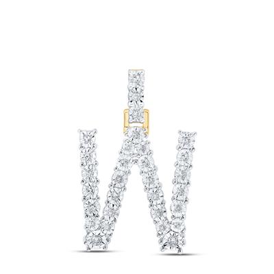 10K Yellow Gold Round Diamond W Initial Letter Nicoles Dream Collection Pendant 1/6 Cttw
