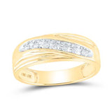 10K Gold Round Diamond Wedding Single Row Band Ring 1/4 Cttw