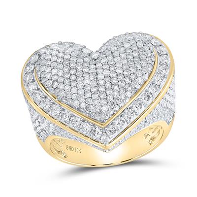 10K Gold Round Diamond Pave Heart Nicoles Dream Collection Ring 3 Cttw